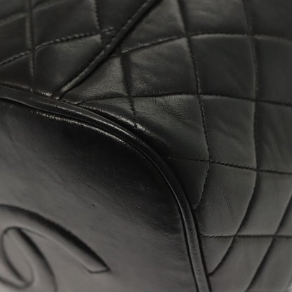 Chanel Vintage Cosmetic Case Quilted Lambskin, BLACK, LEATHER, Clutche & pouche