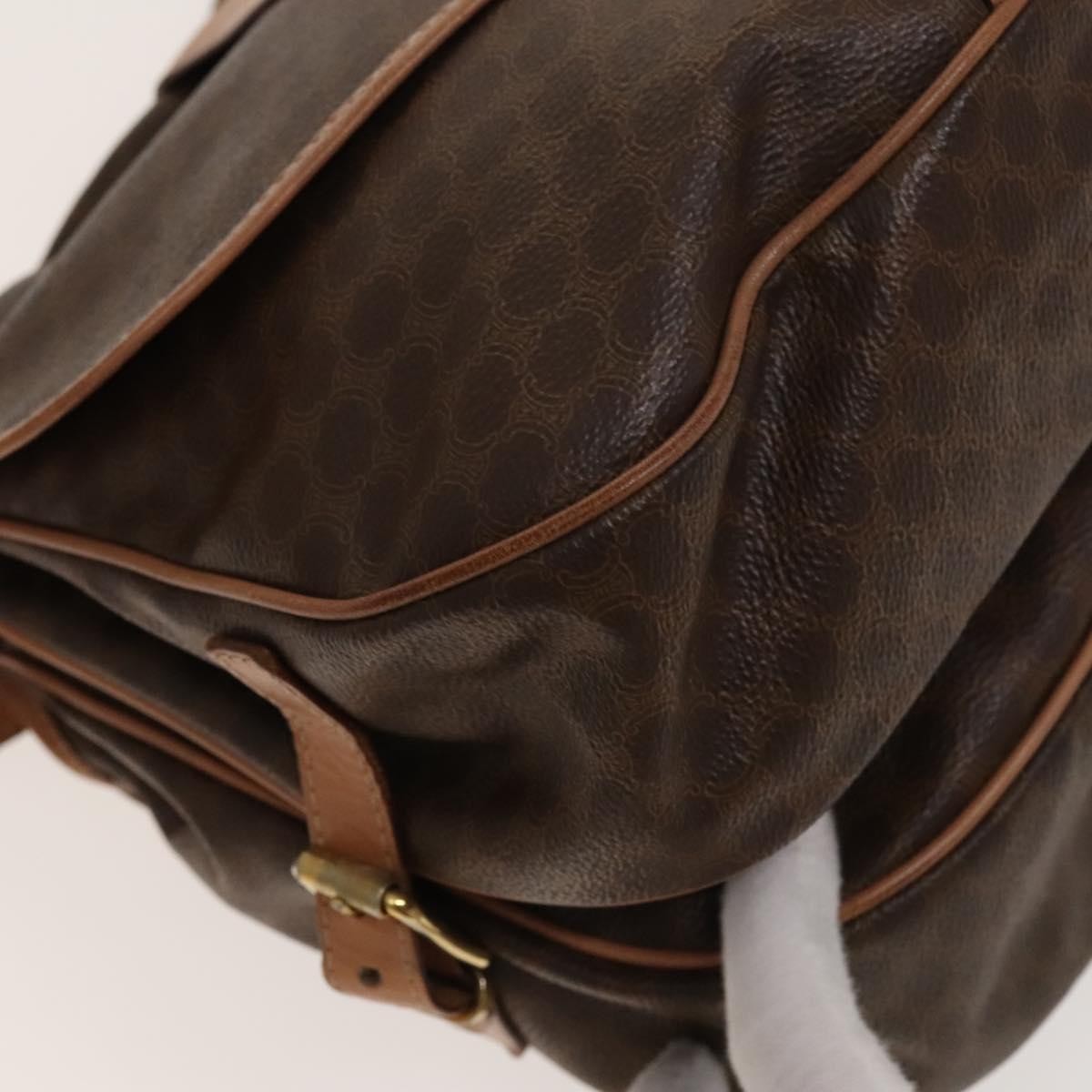 Celine Macadam Shoulder Bag PVC Leather, Brown, PVC + Canvas, Crossbody Bag