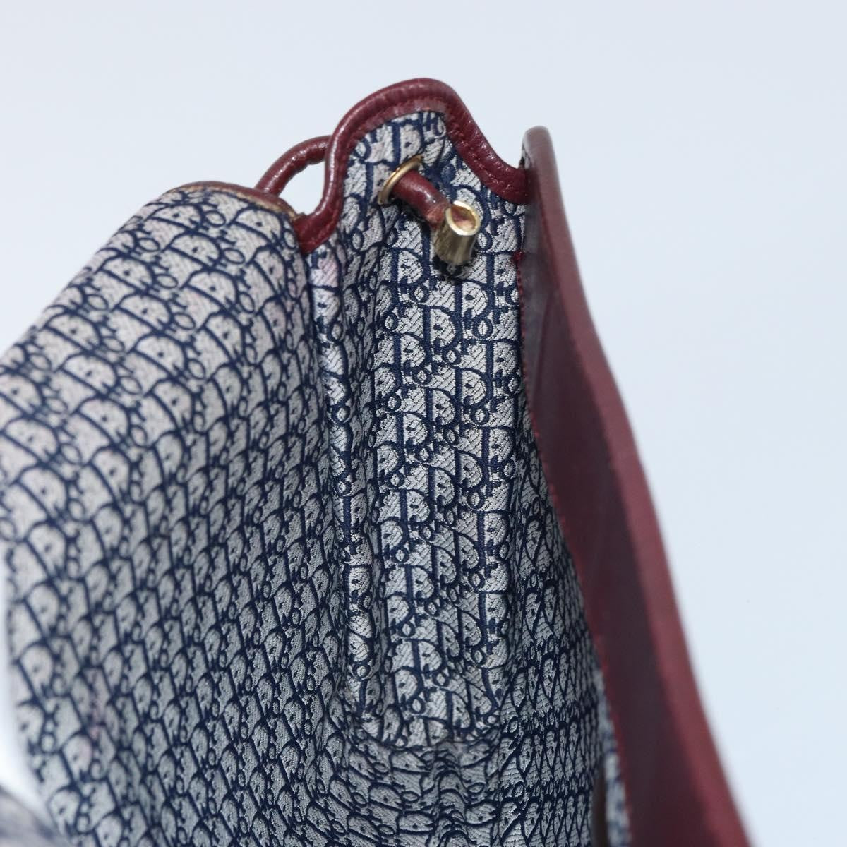 Christian Dior Flap Shoulder Bag Leather, BURGUNDY, LEATHER, Shoulder bag