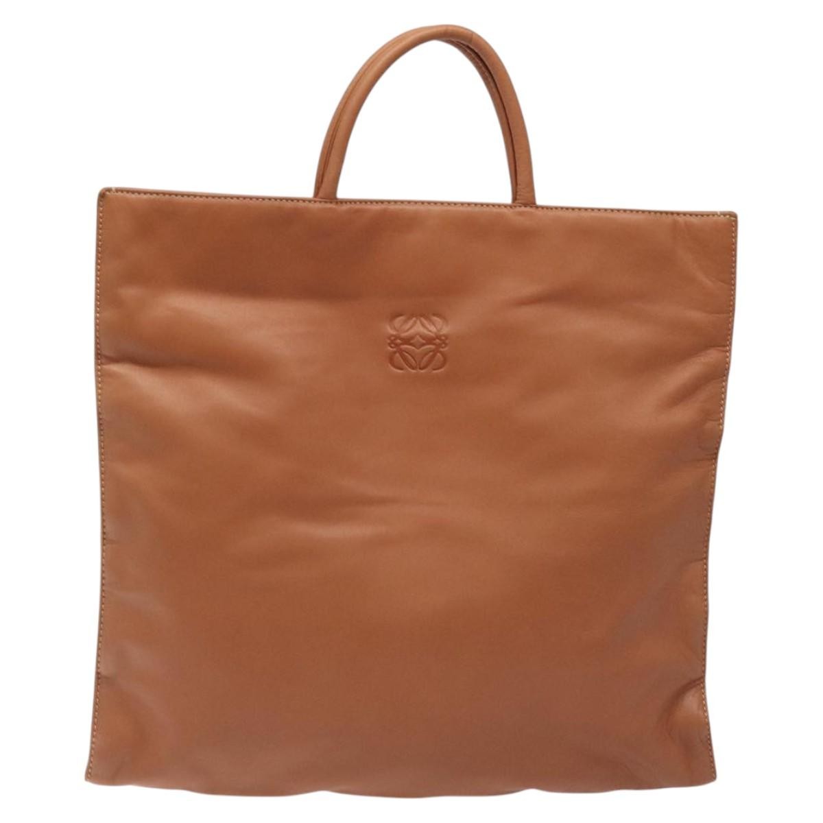 Loewe Anagram handbag Leather, BROWN, LEATHER, Handbag