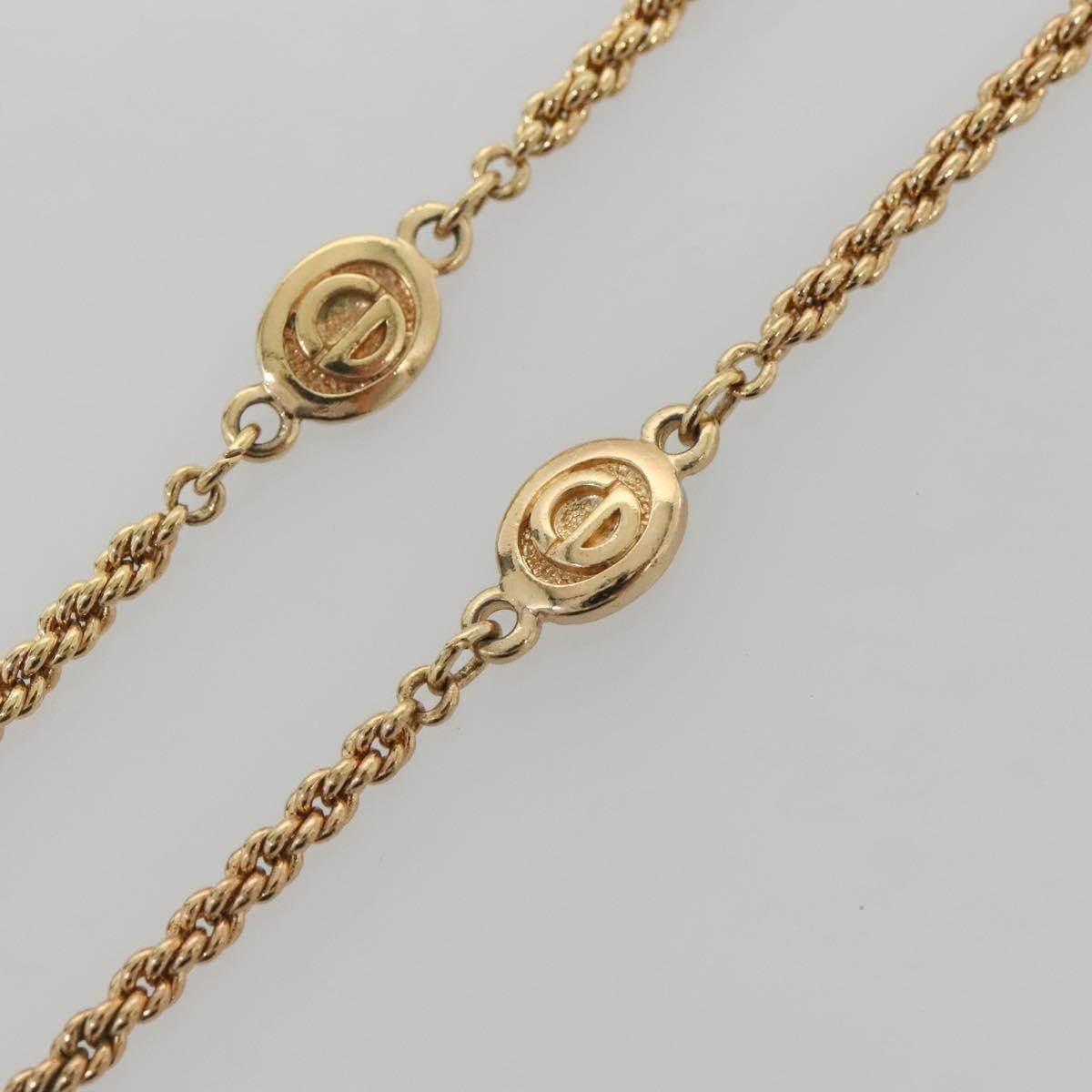 Christian Dior CD Round Pendant Necklace Metal, GOLD, METAL, Necklace