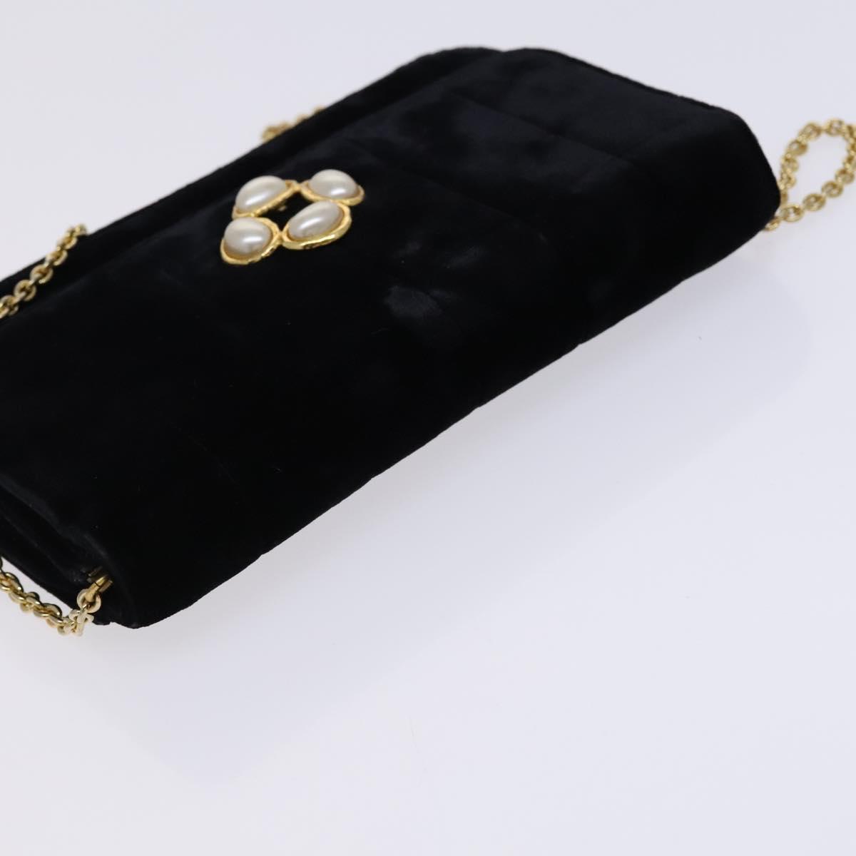 Chanel Wallet on Chain Quilted Velvet, BLACK, VELVET, Shoulder bag