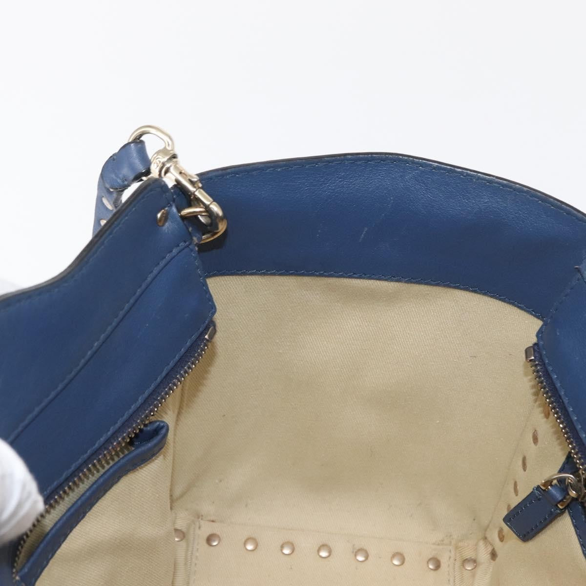 Valentino Garavani Rockstud Tote Rigid Leather, BLUE, LEATHER, Handbag