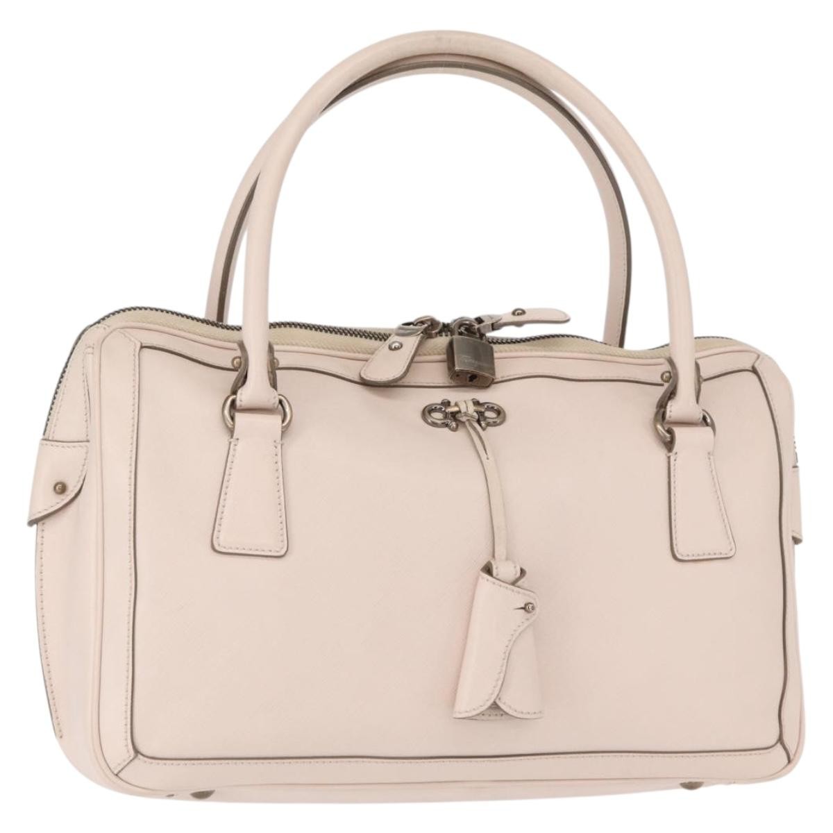 Salvatore Ferragamo Gancini handbag Leather, Pink, Leather, Handbag