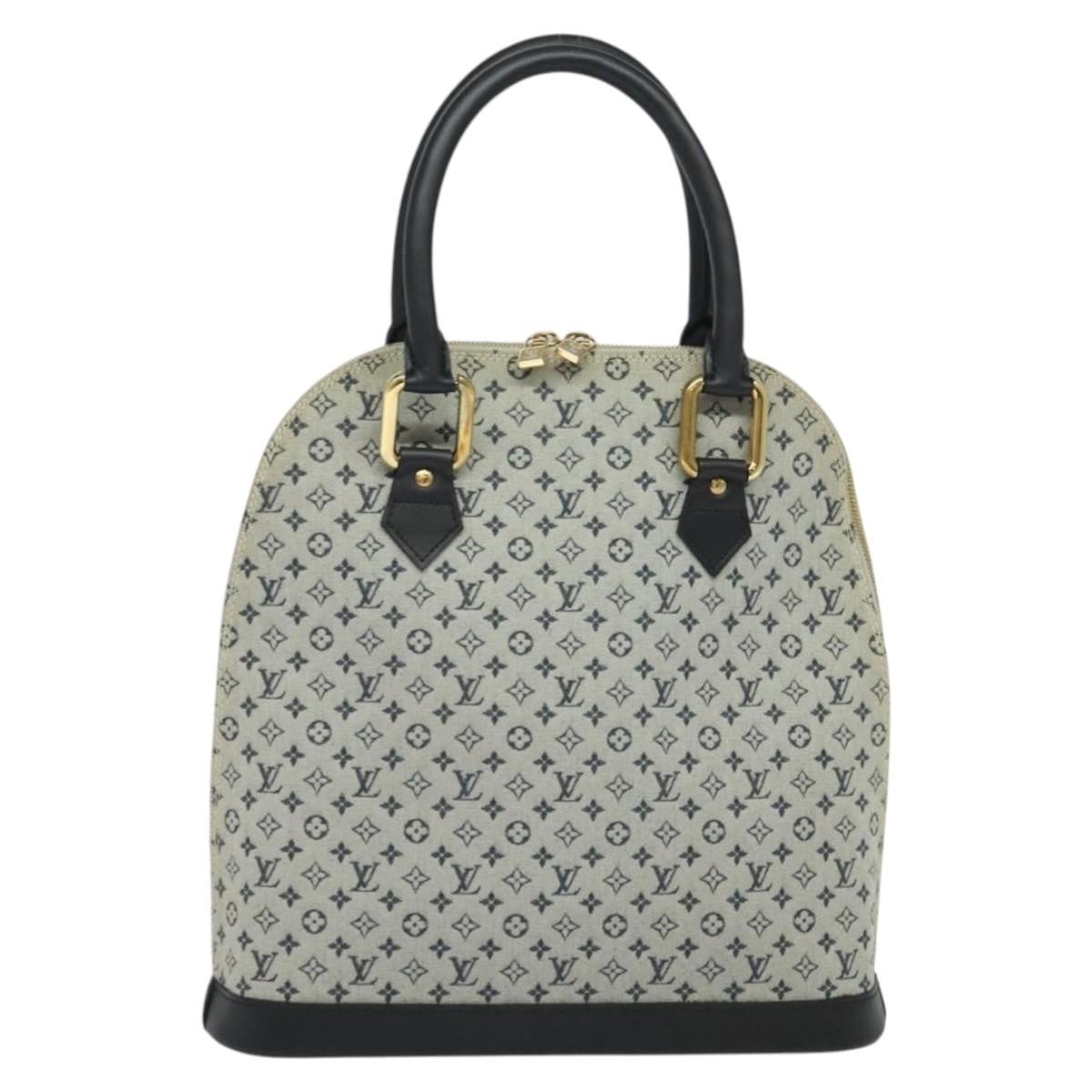 Louis Vuitton Alma Handbag Mini Lin, BLUE, CANVAS, Handbag
