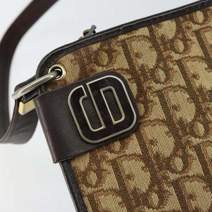 Christian Dior Vintage Trotter Shoulder Bag Canvas, BEIGE, CANVAS, Shoulder bag