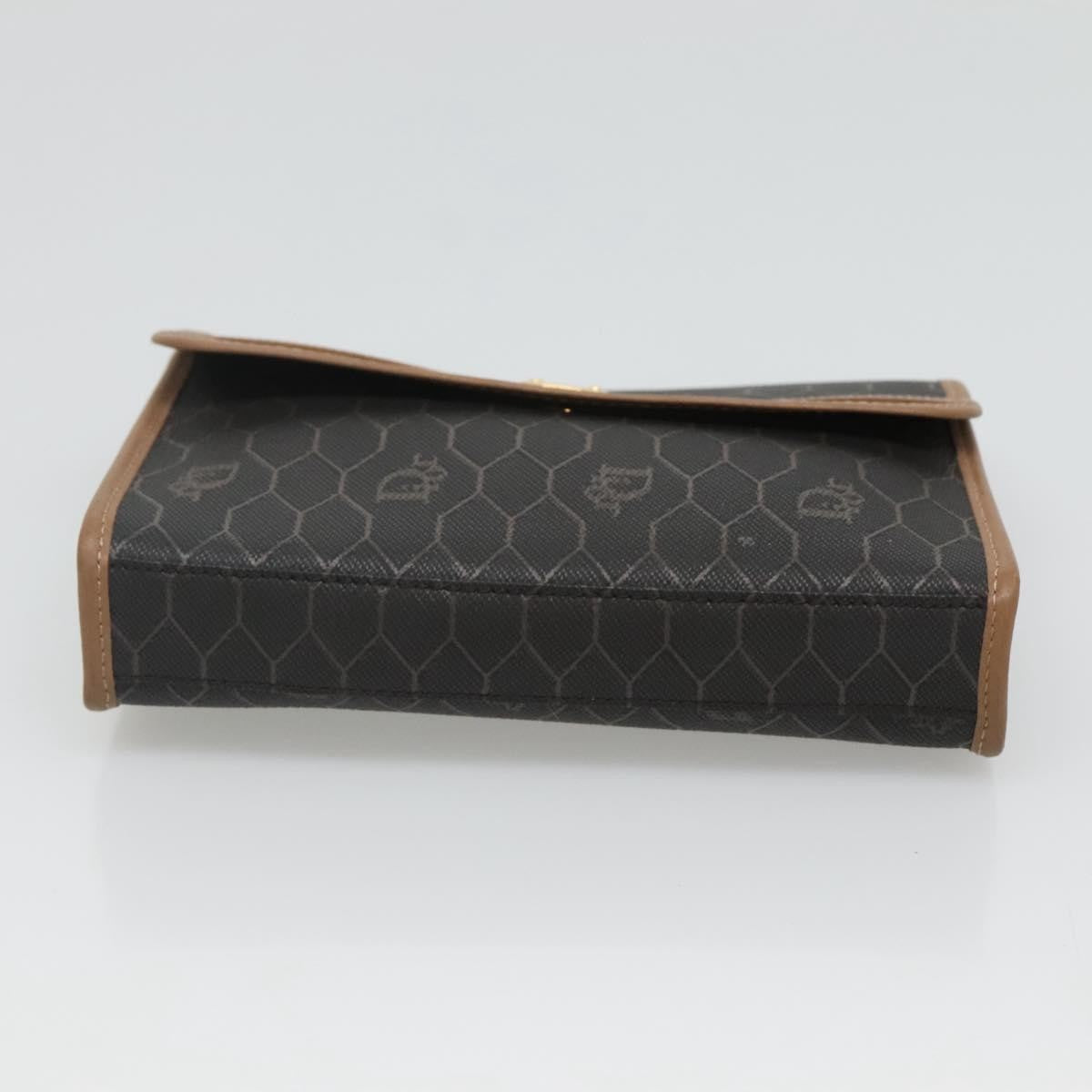 Christian Dior Vintage Honeycomb chain Canvas, BLACK, PVC, Clutche & pouche