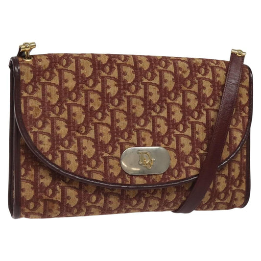 Christian Dior Vintage Trotter Flap Shoulder Bag Canvas, RED, CANVAS, Shoulder bag