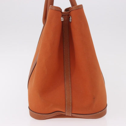 Hermes Garden Party Tote Toile and Leather, Orange, Canvas, Tote Bag