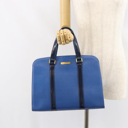 Burberry Vintage Handbag Leather, Blue, Leather, Handbag