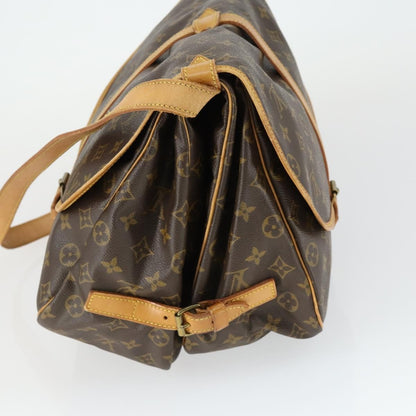 Louis Vuitton Saumur Handbag Monogram Canvas, BROWN, CANVAS, Shoulder bag