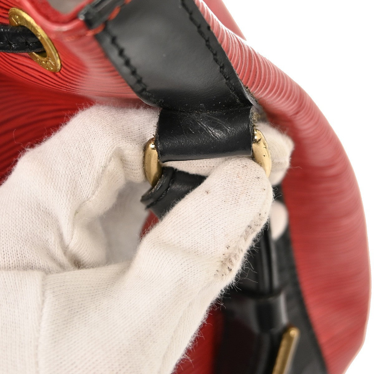Louis Vuitton Bicolor Petit Noe Handbag Epi Leather, RED, LEATHER, Shoulder bag