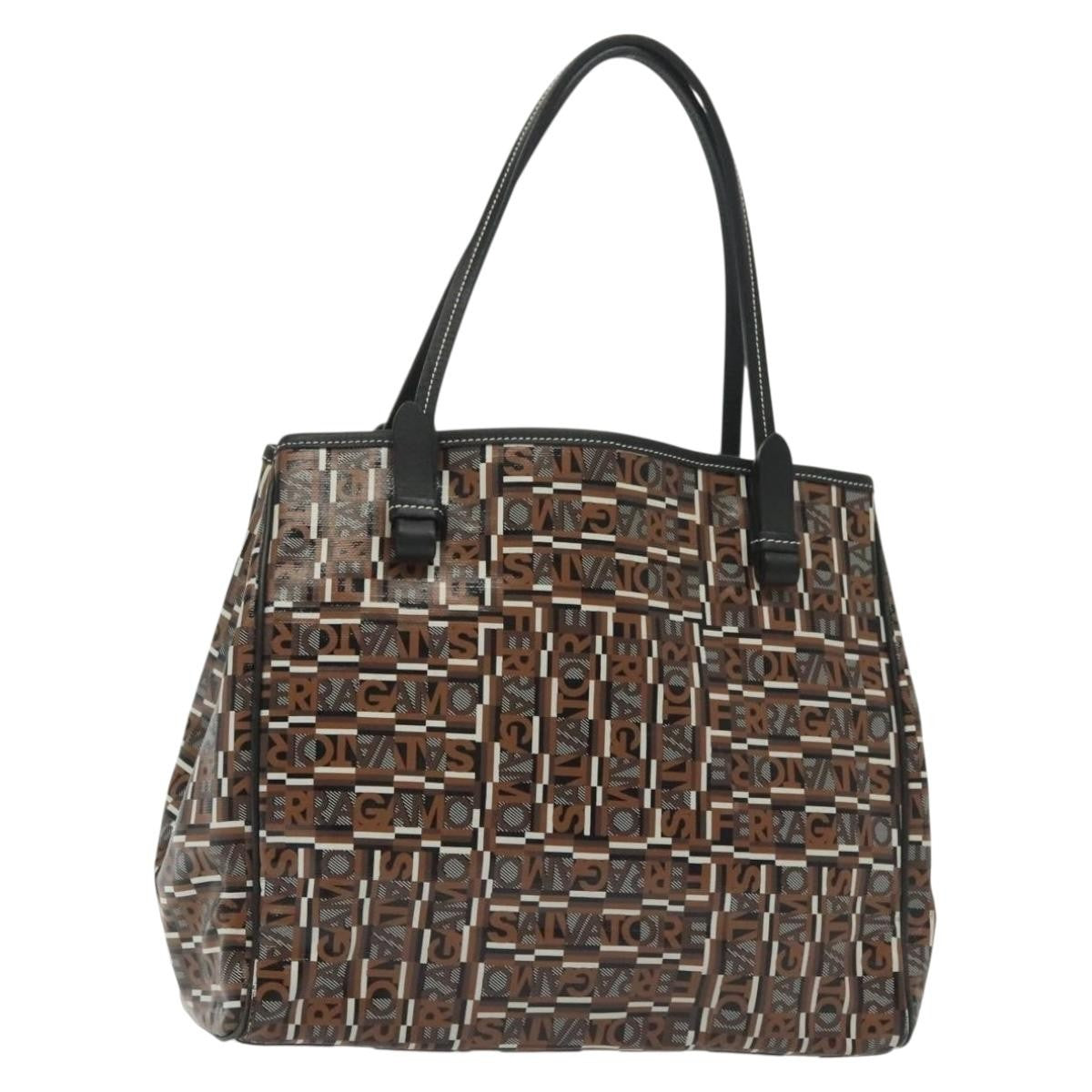 Salvatore Ferragamo Tote Bag Canvas, BLACK, CANVAS, Tote bag