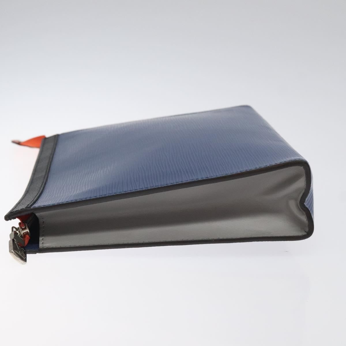 Louis Vuitton Pochette Voyage Epi Leather with Damier Graphite, BLUE, LEATHER, Clutche & pouche