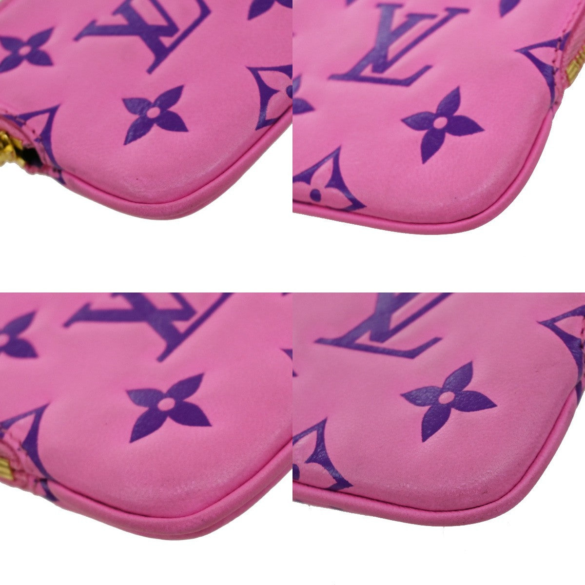 Louis Vuitton Lanyard Multipochette Coin Case Monogram Empreinte, PINK, LEATHER, Wallets