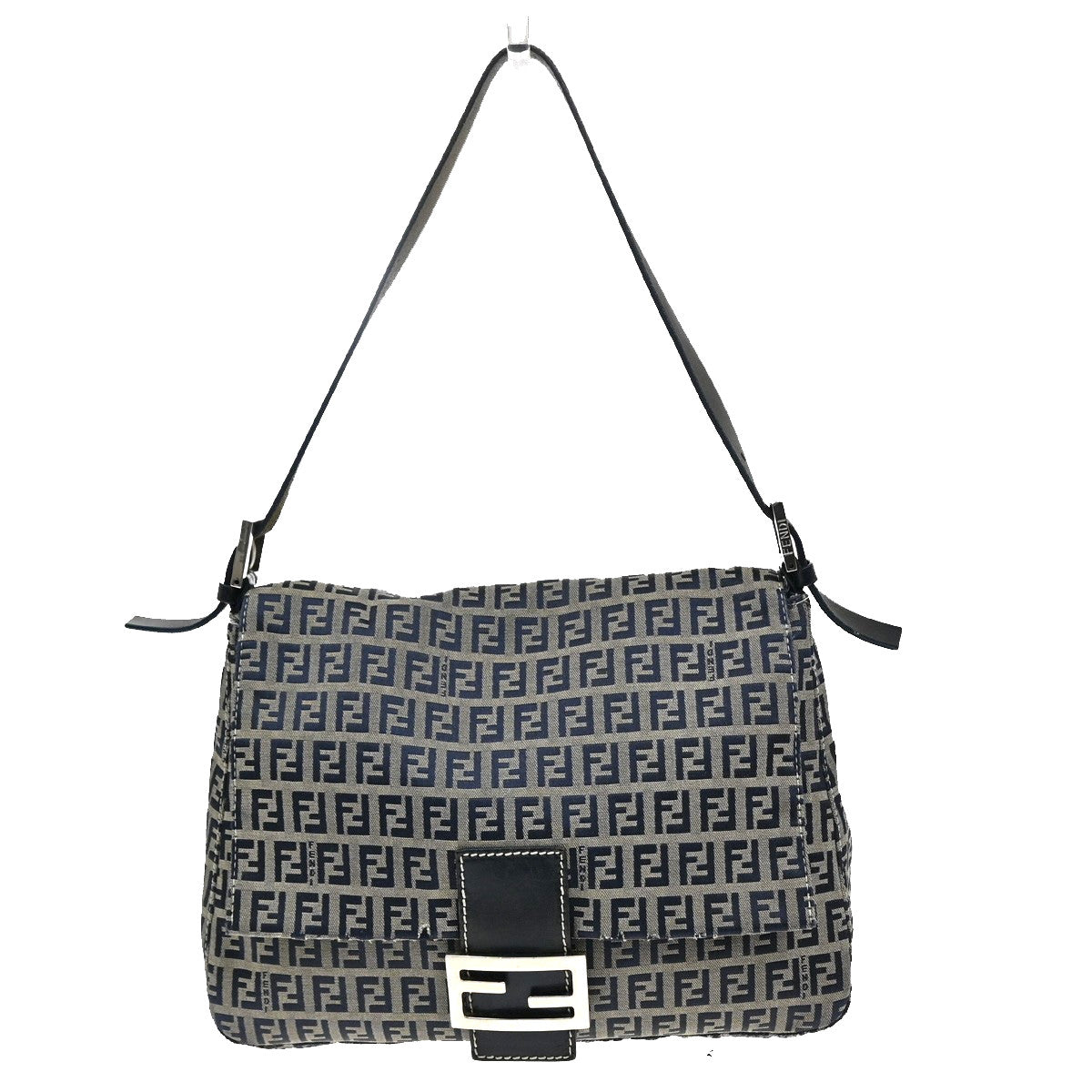 Fendi Mamma Baguette Zucca canvas, NAVY, CANVAS, Shoulder bag