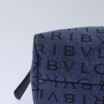 Bvlgari B.Zero1 Logomania Bag Canvas with Leather, BLUE, CANVAS, Clutche & pouche