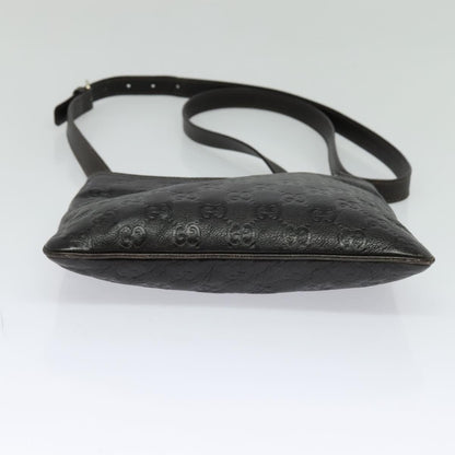 Gucci Zip Top Messenger Bag Guccissima Leather, BROWN, LEATHER, Shoulder bag