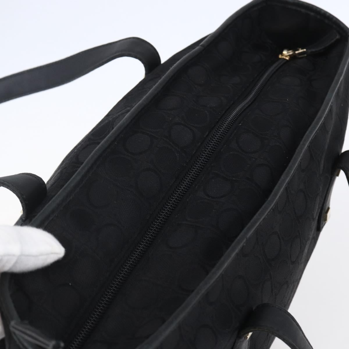 Salvatore Ferragamo Gancini Tote Gancini Canvas, BLACK, CANVAS, Tote bag