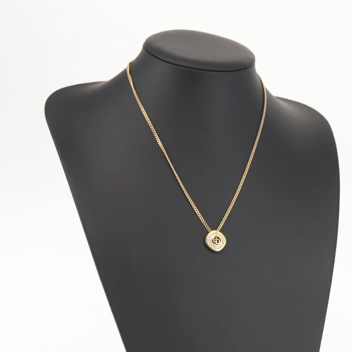 Christian Dior CD Pendant Necklace Metal, GOLD, METAL, Necklace