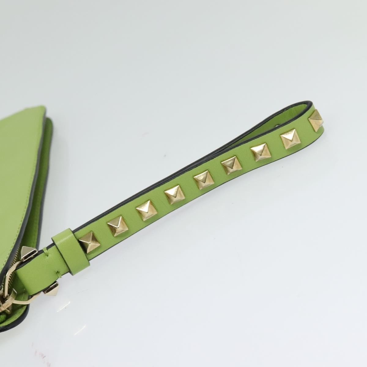 Valentino Garavani Rockstud Pouch Leather, GOLD, LEATHER, Clutche & pouche