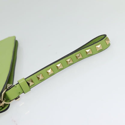 Valentino Garavani Rockstud Pouch Leather, GOLD, LEATHER, Clutche & pouche