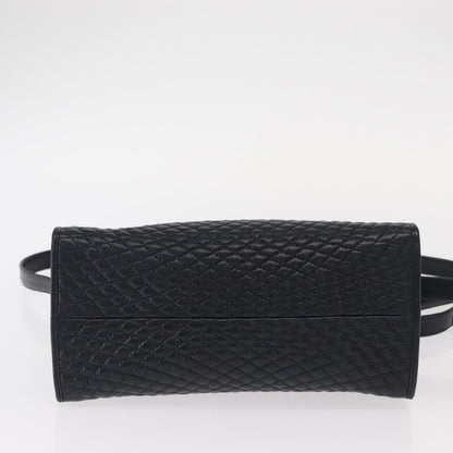 Bally Vintage Handbag Quilted Leather, NAVY, LEATHER, Handbag