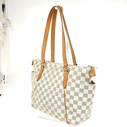 Louis Vuitton Totally Handbag Damier azur, WHITE, CANVAS, Shoulder bag