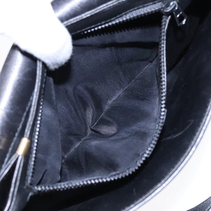 Celine Vintage Flap Shoulder Bag Leather, BLACK, LEATHER, Shoulder bag
