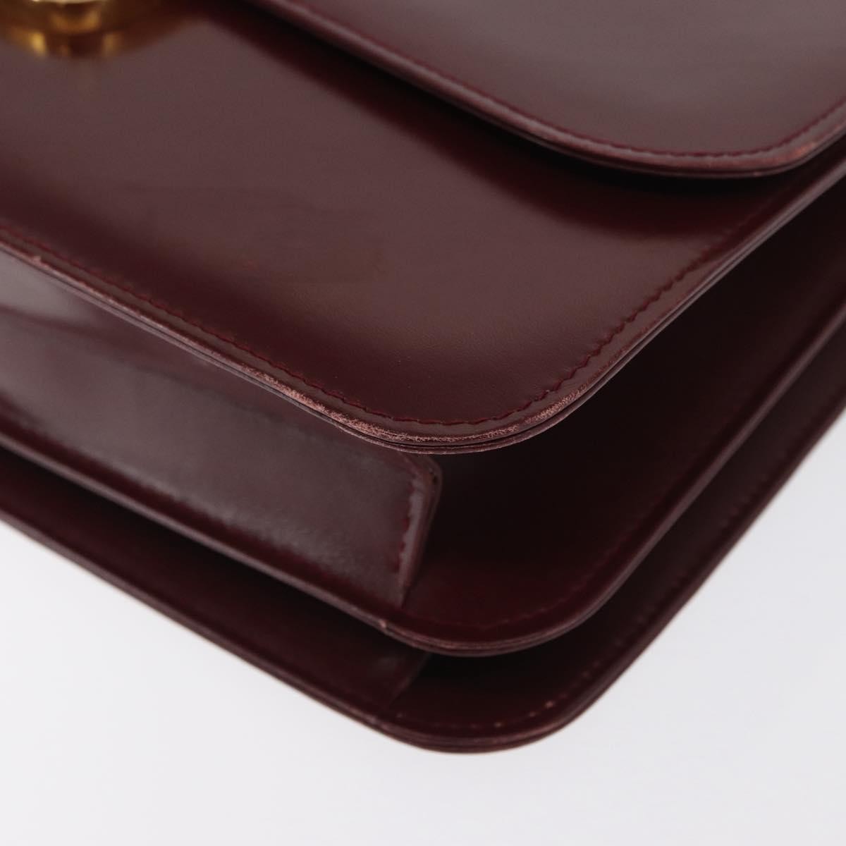 Gucci Vintage Handbag Leather, BURGUNDY, LEATHER, Handbag