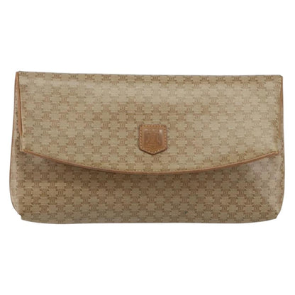 Celine Macadam Pochette Canvas and Leather, BEIGE, CANVAS, Clutche & pouche
