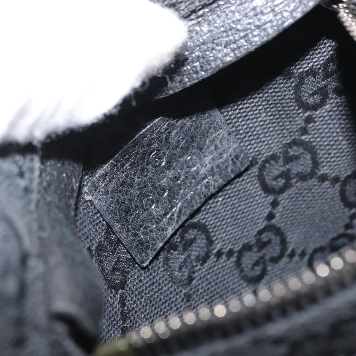 Gucci Vintage Double Belt Bag GG Canvas with Leather, BLACK, CANVAS, Clutche & pouche