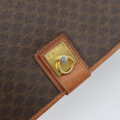 Celine Vintage Macadam Shoulder Bag Canvas and Leather, BROWN, CANVAS, Shoulder bag