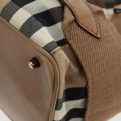 Burberry Brecon Convertible Tote House Check Canvas, BEIGE, CANVAS, Tote bag
