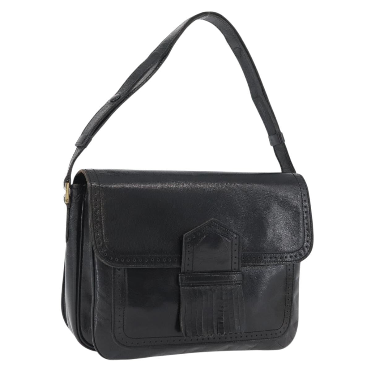 Saint Laurent Vintage Shoulder Bag Leather, BLACK, LEATHER, Shoulder bag