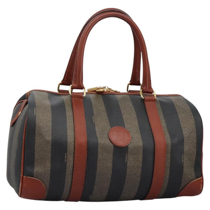 Fendi Vintage Pequin Convertible Boston Bag Coated Canvas, Multicolour, Canvas, Travel Bag