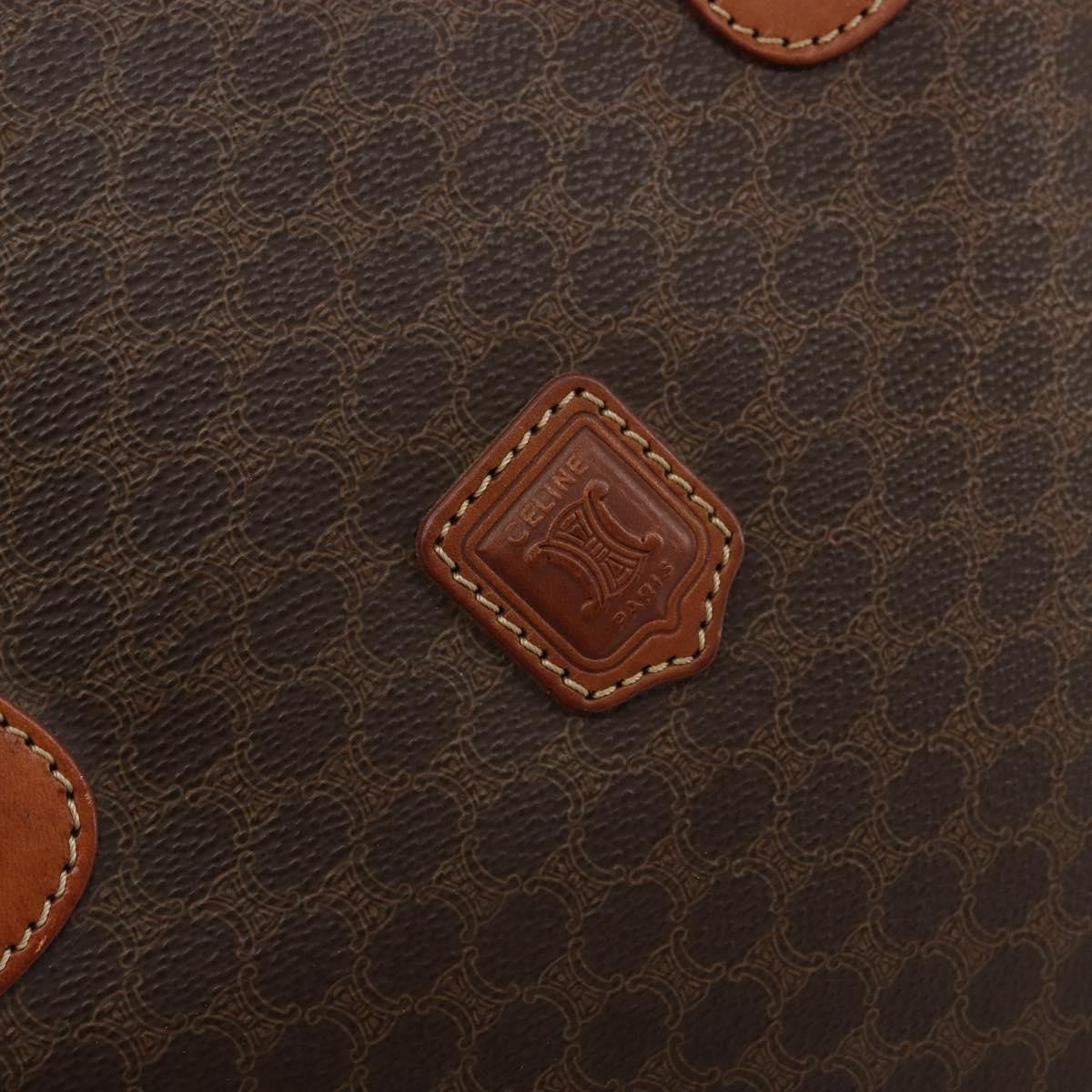 Celine Vintage Macadam Tote bag Canvas and Leather, Brown, Canvas, Tote Bag