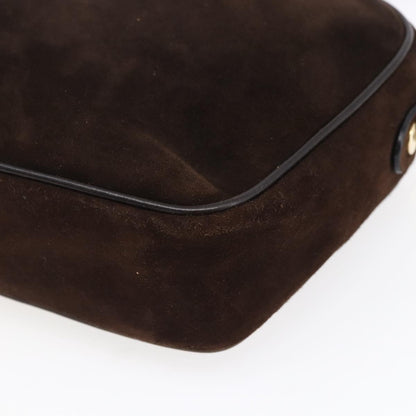 Salvatore Ferragamo Gancini Shoulder Bag Suede, BROWN, SUEDE, Shoulder bag