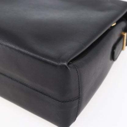 Celine Vintage Shoulder Bag Leather, BLACK, LEATHER, Shoulder bag