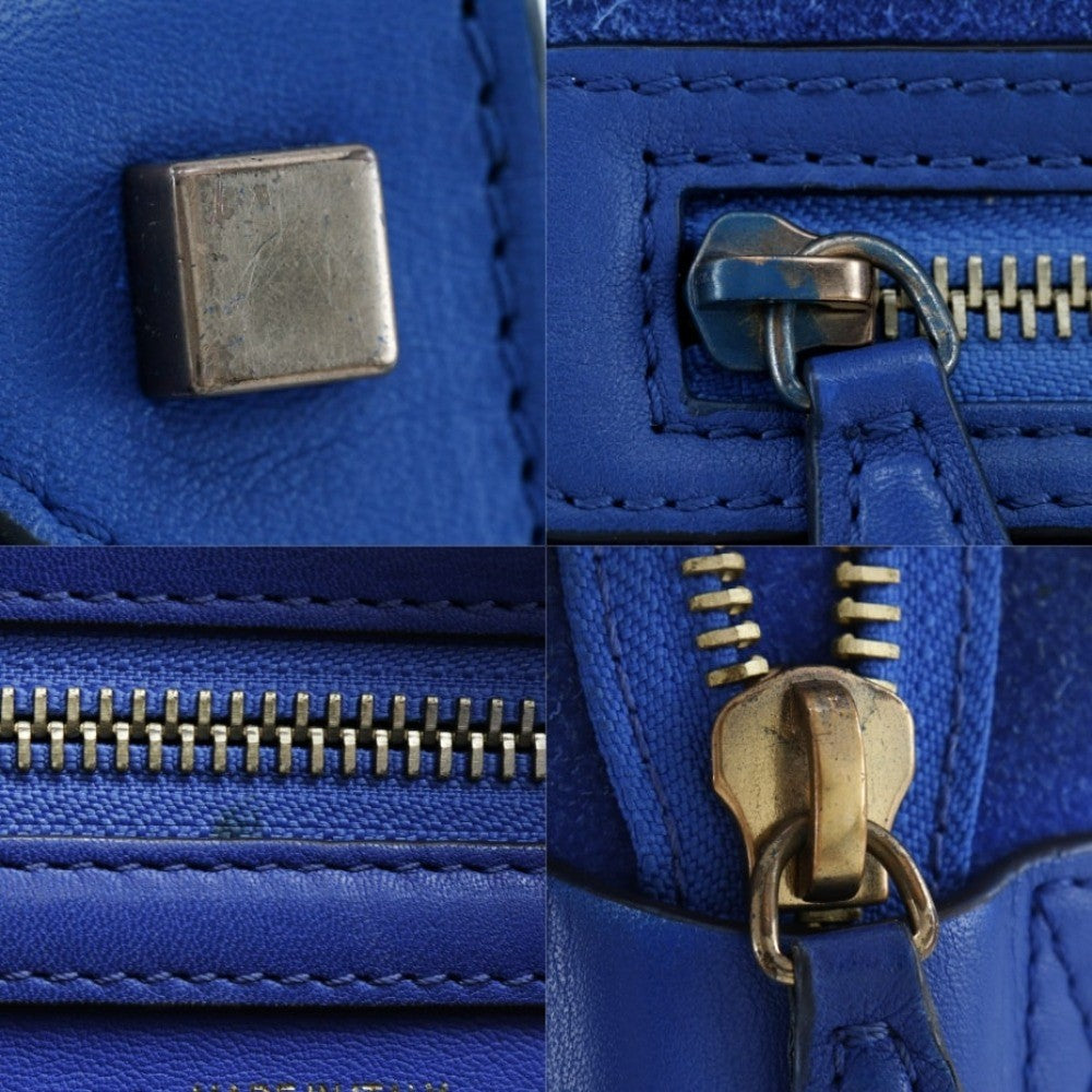 Celine Luggage Bag Suede, BLUE, SUEDE, Handbag