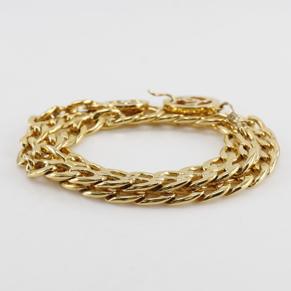 Chanel Vintage CC Chain Belt Metal and Leather, GOLD, GOLD_PLATED, Belts