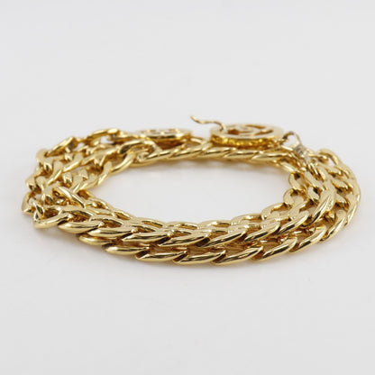 Chanel Vintage CC Chain Belt Metal and Leather, GOLD, GOLD_PLATED, Belts