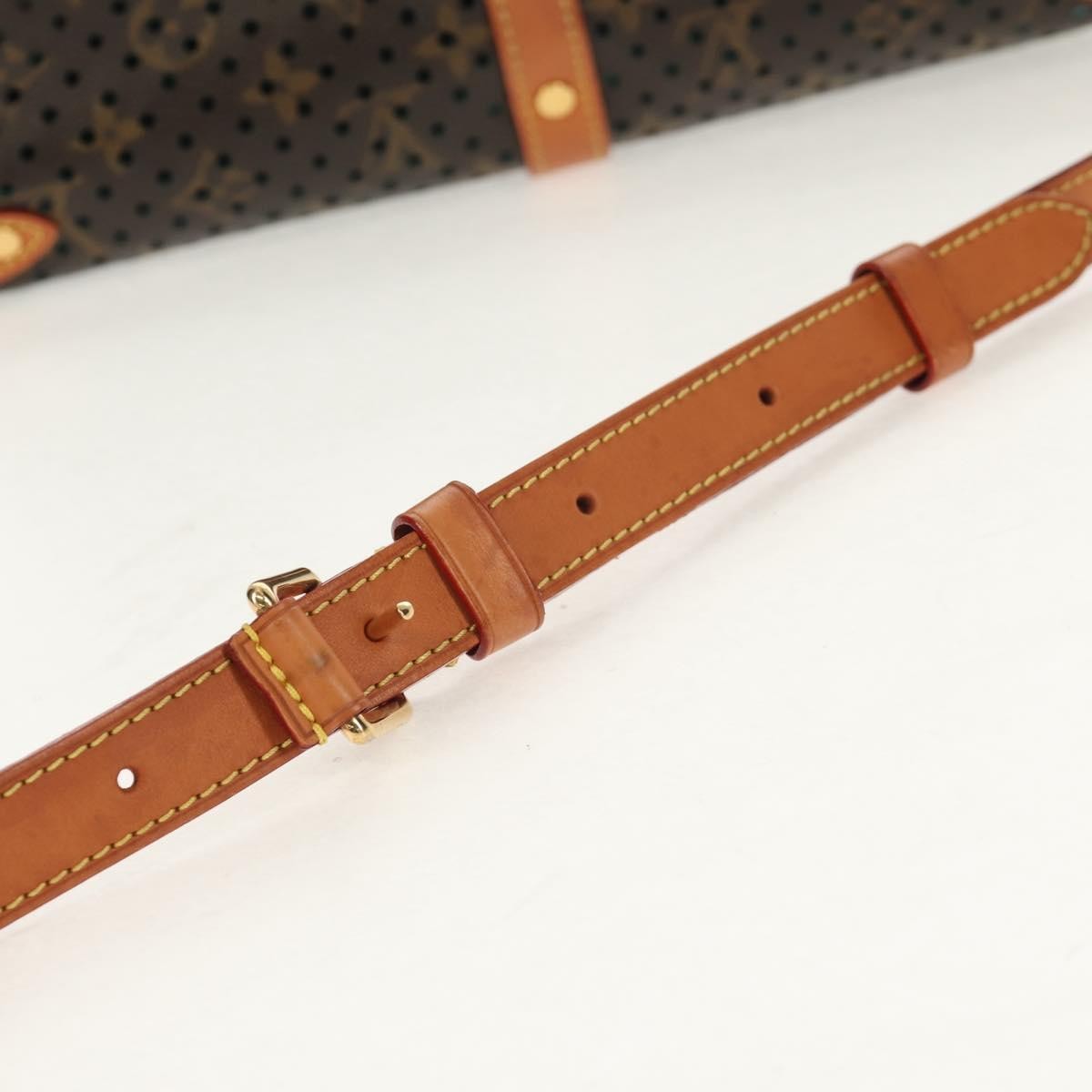 Louis Vuitton Flore Saumur Handbag Perforated Monogram Canvas, BROWN, CANVAS, Shoulder bag