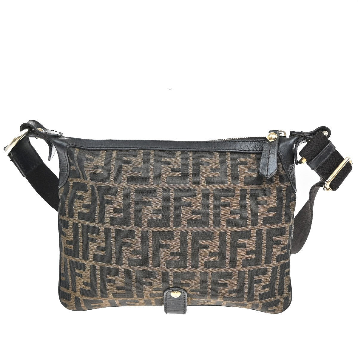 Fendi Chef Zip Crossbody Bag Zucca Canvas, BROWN, CANVAS, Shoulder bag