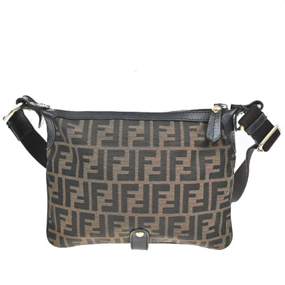 Fendi Chef Zip Crossbody Bag Zucca Canvas, BROWN, CANVAS, Shoulder bag