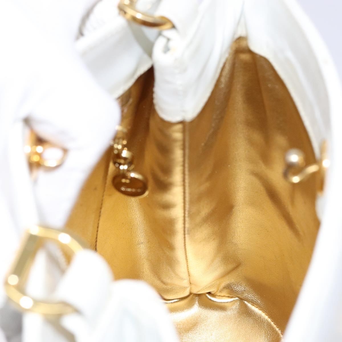 Salvatore Ferragamo Vintage Gancini Convertible Top Handle Bag Leather, WHITE, LEATHER, Handbag