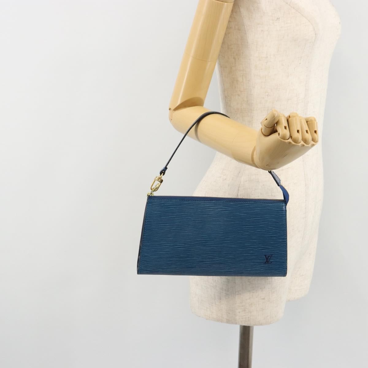 Louis Vuitton Pochette Accessoires Epi Leather, Blue, Leather, Clutch