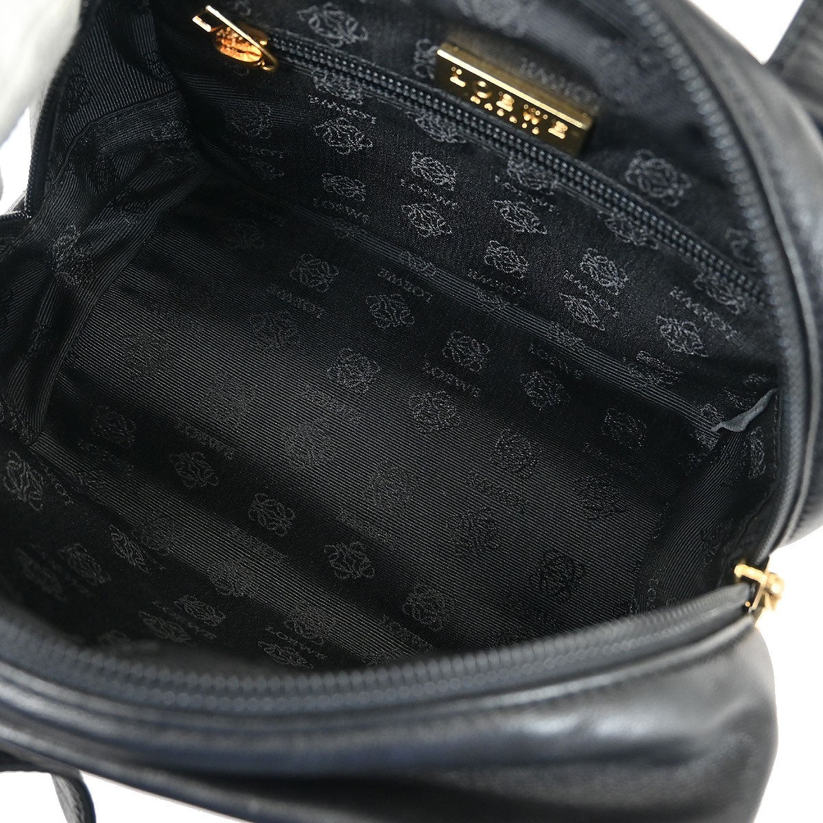 Loewe Anagram handbag Leather, BLACK, LEATHER, Handbag