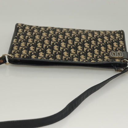 Christian Dior Vintage Trotter Shoulder Bag Canvas, NAVY, CANVAS, Shoulder bag