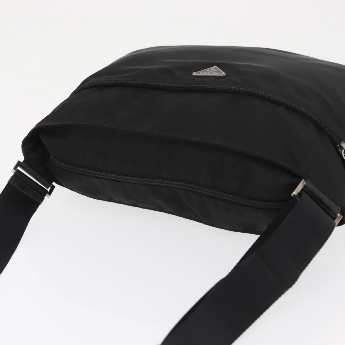 Prada Front Pocket Messenger Bag Tessuto, Black, Nylon, Shoulder Bag